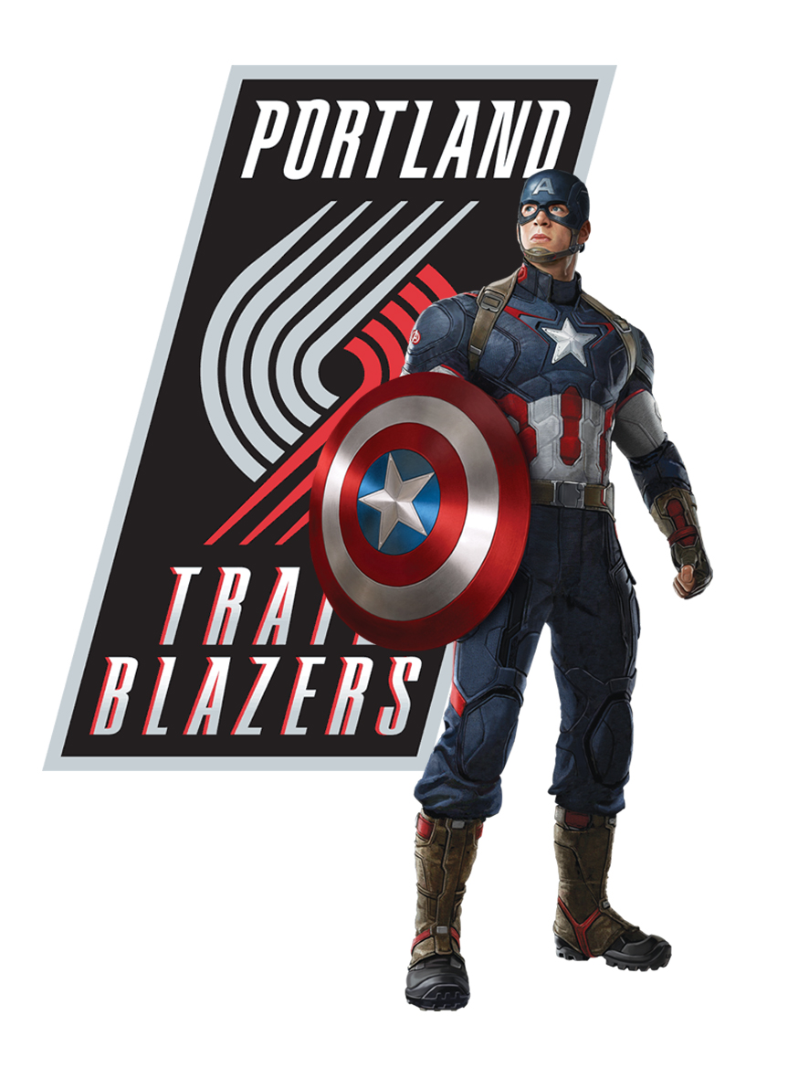 Portland Trail Blazers Captain America Logo vinyl decal